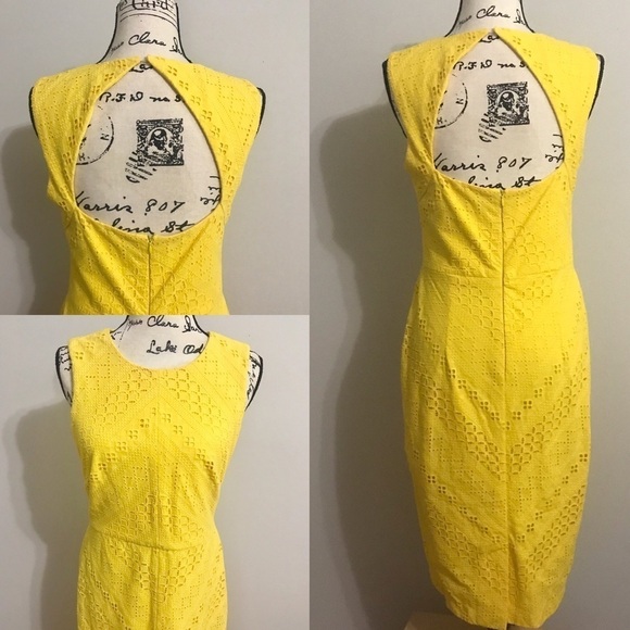 Maggy London Soleil Ribbon Eyelet Sheath  Dress - Picture 2 of 7